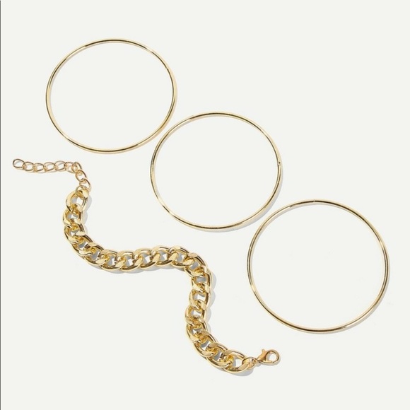 RESTOCKED Chain Link and Bangle Bracelet Set - Picture 3 of 6